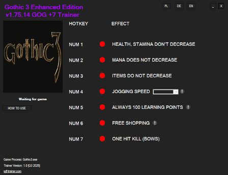 Gothic 3 Enhanced Edition v1.75.14 GOG +7 Trainer