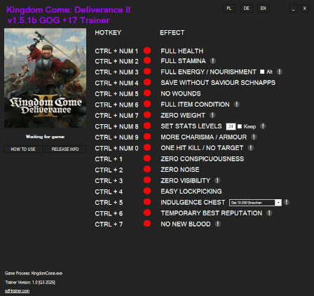 Kingdom Come: Deliverance II v1.5.1b GOG +17 Trainer